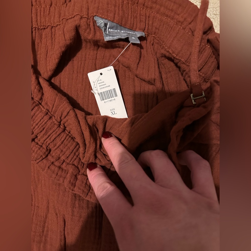 Anthropologie Gauzy Tube Top with removable straps — crimson red, new with tags!